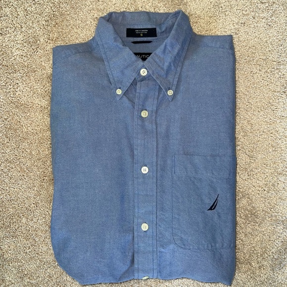 Mens Nautica Button Down Long Sleeve Dress Shirt - Picture 2 of 7